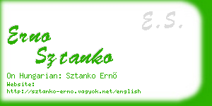 erno sztanko business card